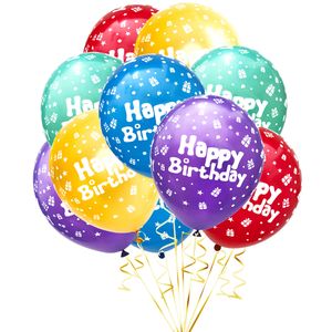 Oblique Unique Luftballon Set Happy Birthday für Kinder Geburtstag Party 10 Deko Ballons Geburtstagsdeko bunt