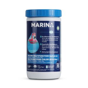 Marina Chlor Multitabs 135g - für Pools ab 10m³ - Pool Tabletten - Chlortabletten ( 1 x 1,08kg ) Multifunktion 5 in 1