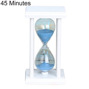 45/60 -min Holz Sanduhr Sandglas Sandglas Timer Küchenschule Wohnkultur-Weiß + Blau 45 Minuten