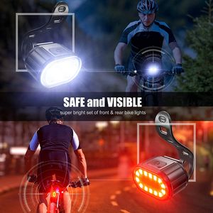 LED Fahrradlicht Set Wiederaufladbar Wasserdichtes Frontlicht und Rücklicht, Fahrradlampe Fahrradlicht, Rücklicht, Aufladbare Fahrradlichter Lampenset