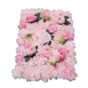 12 Stück Künstliche Blumenwand 40x60cm Rosenwand Kunstblumen Panel Pflanzenwand für DIY Hochzeit Party Foto Requisiten Hintergrund Dekoration (Hellrosa)