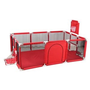 Hrací ohrádka Playpen Baby Crawling Barrier Skládací bezpečnostní brána 180 * 120 * 66 cm červená