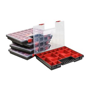 Plastový box na sortiment x5 Box na sortiment NORP16 Červený třídicí box
