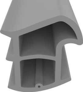 Stahlzargendichtung Grau / weiß | Dichtungshöhe 15,6mm Dichtungsbreite 14,3mm Türdichtung | Länge 5m | Farbe grau