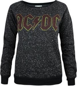 Zesílený dámský svetr s logem AC/DC NS4602 (S) (černý)