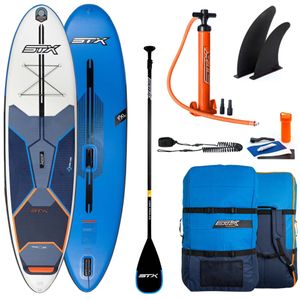 WindSUP STX 10'6" WS Hybrid Freeride Aufblasbares Stand Up Paddle Board mit Windsurf-Option Surfboard für Einsteiger & Fortgeschrittene mit zubehör