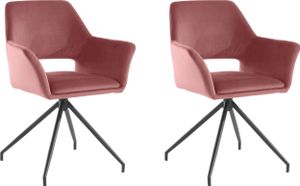 Vienna | Sessel in Rosa Velours, 2er-Pack