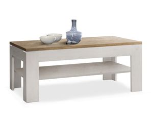Couchtisch Durio 17 Pinie weiß 120x75x43 cm Sofatisch Beistelltisch