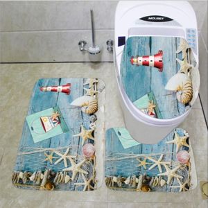 Mode Badgarnitur Set 3 teilig Badteppich WC Vorleger Badematte Duschvorleger