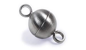 Minott Magnetschließe - Verschluss für Ketten und Schmuck - Edelstahl Satiniert 22344, Ø Magnet:8 mm