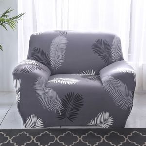 Elastischer Sofabezug 1 2 3 4 Sitzer Schonbezug Stretch Modern Muster Sofa Überwurf Sofaüberwurf Couchbezug Sofahusse (Schwarze Feder, 1 Sitzer 90cm-130cm)