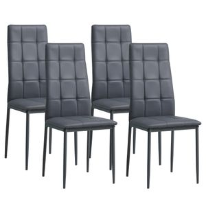 Albatros Esszimmerstühle RIMINI 4er Set, Grau - Edles Italienisches Design, Polsterstuhl mit Kunstleder-Bezug, Modern und Stilvoll am Esstisch - Küchenstuhl oder Stuhl Esszimmer mit hoher Belastbarkeit