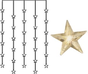 LED Lichtervorhang mit 30 Sternen - 30 warmweiße LED - 90x120cm - inkl. Trafo - für Innen