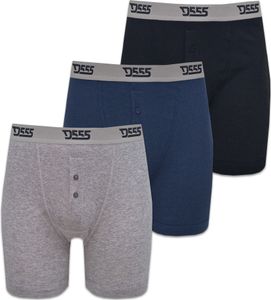 Duke - Pánske boxerky "D555 London Driver" (3-pack) DC145 (3XL) (čierna/šedá/nádejná modrá)
