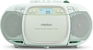 MEDION E66476 Stereo Sound System (Boombox, CD-Player, MP3, Kassette, tragbarer Kassettenspieler für Kinder, UKW Radio, AUX, Kopfhörer, Netz & Batterie) grün MEDION E66476 Stereo Sound System (Boombox, CD-Player, MP3, Kassette, tragbarer Kassettenspieler für Kinder, UKW Radio, AUX, Kopfhörer, Netz & Batterie) grün