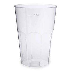 60x Einweg-Cocktailglas 300ml mit Eichstrichen PS transparent glasklar