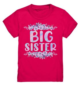 Große Schwester T-Shirt Blumen Big Sister – Sorbet / 98/104 (3-4)