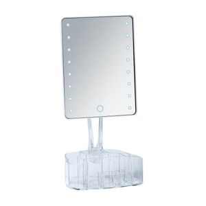 WENKO Kosmetik Spiegel Schmink Stand Stehend LED Trenno Organizer Bad Gäste WC