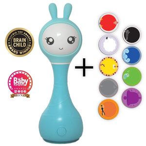 Alilo Smart Bunny - Intelligente Babyrassel mit vielen Funktionen (Farbe: Blau)