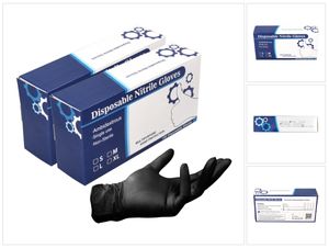 Nitrilové rukavice na jedno použití v dávkovači černé 200 kusů velikost M / Medium - nesterilní