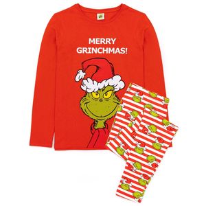 Grinch - Dámske pyžamo - vianočný dizajn NS6574 (M) (červená/zelená/biela)