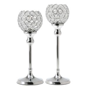 2 Stück Silber Kristall Kerzenständer Kerzenhalter Hochzeit Feier Geburtstag Dekoration Geschenk