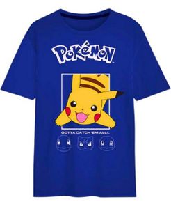 Pokemon - Pikachu- T-Shirt - Unisex - Kinder - Teenager - Kurzarm - Aquablau - Size 122/128