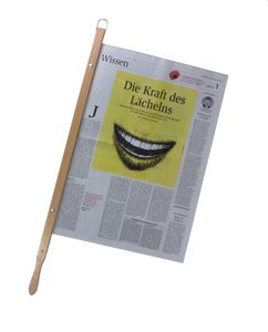 Zeitungshalter Old Times mit Einspannlänge 58cm Buche natur : Beige