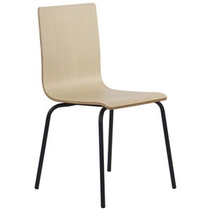 Stacionární konferenční židle WERDI B, opěrák a sedák z laminované překližky, kovový rám s práškovým nástřikem, buk/černá