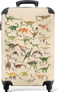 NoBoringSuitcases.com® - Kindertrolley Dino - Kinderkoffer Jungen - 55x35x25Handgepäck Koffer 55x35x20 cm, 36L,