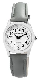 Excellanc Klassische Damen Armband Uhr Weiß Grau Analog Kunst Leder Quarz