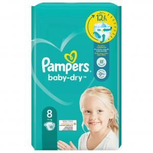 Pampers Baby Dry Größe 8  XL 17+ kg, 18er