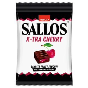 Sallos X Tra Cherry Lakritz Bonbons mit flüssiger Kirsch Füllung 150g