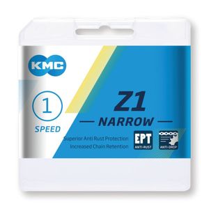 KMC Kette Z1 Narrow EPT für Nabenschaltung 1/2 x 3/32', 112 Glieder, 7,3 mm, grau