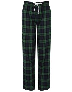 SF Women Damen tartan lounge trousers Schlafanzug SK083 navy-green check S