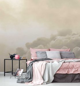 Fototapete Wolken Beige, Material:Premium Vlies 150g/qm, Größe Tapete:325 x 300cm