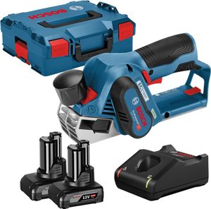 Bosch Akku-Hobel GHO 12V-20 12 V / 2x 4,0 Ah Akku + Ladegerät in L-Boxx