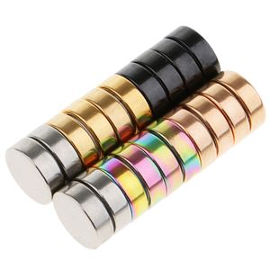 Magnet Ohrstecker - Kein Ohrloch notwendig Edelstahl Bolzenohrringe Uni schmuck Farbe 8mm