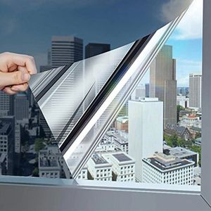 2 Stück 50x200cm Sonnenschutzfolie, wärmeisolierende Fensterfolien-Tönungsaufkleber, reflektierende Sichtschutzfolie für das Heimbüro, Silbergrau