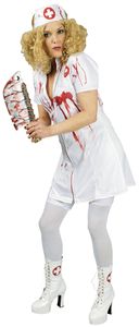 K31250569-40-42 weiß-rot Damen blutige Krankenschwester Zombie Kostüm Gr.40-42