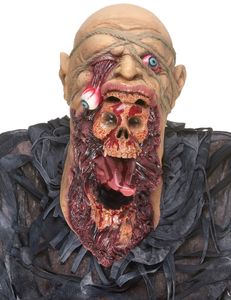 Verschlingende Zombie-Maske mit Brustteilbeige/schwarz/rot