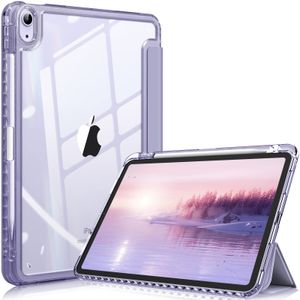 Fintie Hybrid Hülle für iPad Air 5. Generation 2022 / iPad Air 4. Generation 2020 10.9 Zoll mit Stifthalter - Stoßfeste Schutzhülle mit transparenter Hartschale auf der Rückseite, Violett