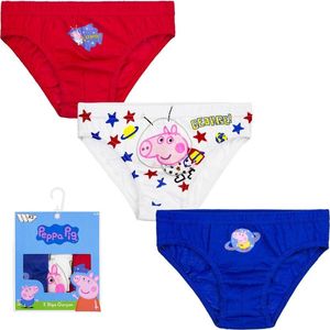 Peppa Wutz Pig Kinder Unterhosen Jungen Schlüpfer Slips 3er Pack Captain George, Größe Kids:116-128