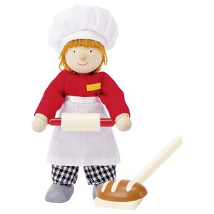 goki 51608 Biegepuppe Bäcker, bunt (1 Stück)