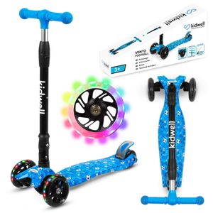 COIL Kinderroller, Dreiradscooter, Tretroller, Dreirad-Balance-Roller, Cityroller, VENTO, ABEC-7-Lager, 3-stufige Lenkradverstellung, LED-Räder, Blau