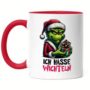 Ich hasse Wichteln Tasse Rot Sarkastisch Anti Weihnachten Wichtelgeschenk Humor