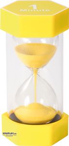 EDUPLAY 120606 Mega klepsydra 1 min, Ø 8,4 x 16 cm, żółta
