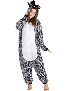 Zebra Onesie Kostüm Größe: L-XL