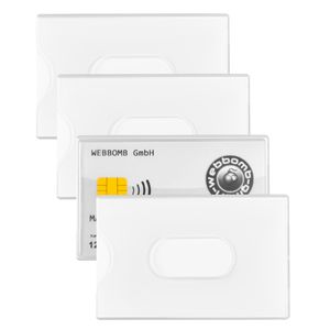 webbomb 4x robuste Ausweis Karten Schutzhülle Scheckkartenhülle für EC Karten Kreditkarten Personalausweis Bankkarten Kartenhülle für Geldbörse