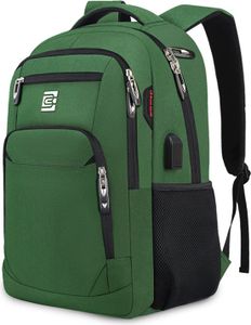 OKWISH Laptop Rucksack 17,3'' Business Rucksack Schulrucksack Großer Wasserdicht Taschen Reise Backpack Daypack Mit USB und Taschen für Herren ,Grün